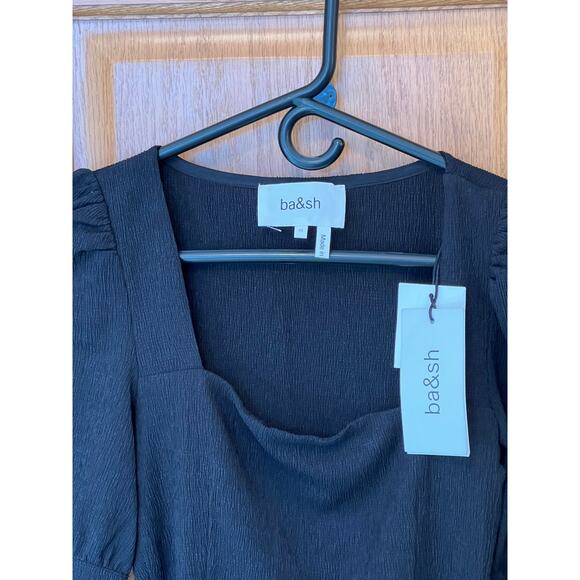 ba&sh Woody Ruffle Mini Dress Black Size XS - NWT - Picture 7 of 10